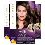 👩 clairol age defy permanent hair dye - 5 medium brown hair color, 1 count: natural-looking results and long-lasting color logo