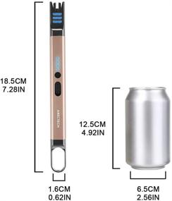 img 1 attached to ARECTECH Candle Lighter Rechargeable USB Lighter - Long Reach 🕯️ Electric Lighter for Candle, Cooking, Camping, BBQs, Fireworks - Champagne Gold