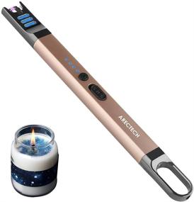 img 4 attached to ARECTECH Candle Lighter Rechargeable USB Lighter - Long Reach 🕯️ Electric Lighter for Candle, Cooking, Camping, BBQs, Fireworks - Champagne Gold