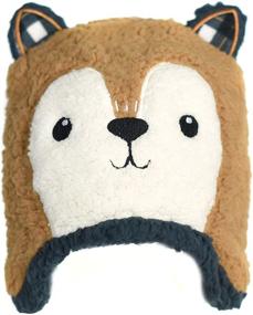 img 1 attached to 🐶 Warm and Cozy Chenille Soft Husky Dog Beanie: A Winter Critter Peruvian Fleece Hat with Ears for Toddlers and Children