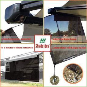 img 1 attached to Shadeidea RV Sun Shade Screen for Awning - 6' X 8' 5'' Brown Mesh Sunshade - Premium UV Sunblocker Canopy for Motorhomes & Trailers - 3 Year Warranty Included" in Russian would be: "Shadeidea Роллерный солнцезащитный экран для автофургона - 6' X 8' 5'' Коричневая солнцезащитная сетка - Премиум-канапе с УФ-блокатором для автодомов и трейлеров - Включена гарантия на 3 года.