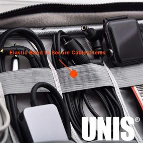 img 1 attached to Серый чехол для аксессуаров UNIS Electronics для зарядного устройства, телефона, USB-накопителя, камеры, оборудования – органайзер