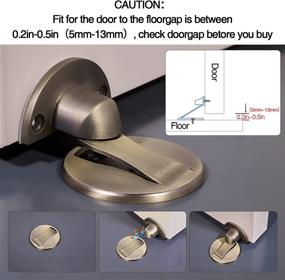 img 3 attached to 🚪 Invisible Magnetic Door Stop - Retro Brass Floor Mount Magnet Door Stopper, Wall Prop Hold Open Doorstop with 3M Adhesive for Home Office Bedroom Door Stop, No Drilling Required