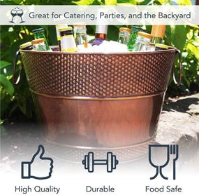 img 1 attached to 🍻 BREKX Old Tavern Copper-Finish Beverage Bucket: Ideal for Parties, Wedding Gifts, Holds 15 Quarts!