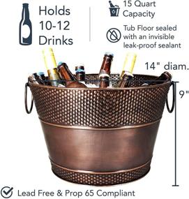 img 2 attached to 🍻 BREKX Old Tavern Copper-Finish Beverage Bucket: Ideal for Parties, Wedding Gifts, Holds 15 Quarts!