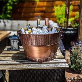 img 3 attached to 🍻 BREKX Old Tavern Copper-Finish Beverage Bucket: Ideal for Parties, Wedding Gifts, Holds 15 Quarts!