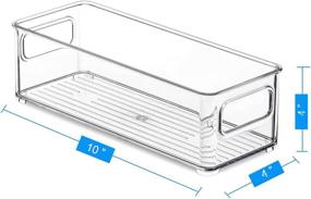 img 2 attached to 🍱 Clear Stackable Food Storage Bins - Set of 6 Plastic Refrigerator Organizer Bins for Fridge, Freezer, Cabinet, Pantry - BPA Free