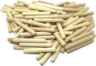 🔨 100 pack of 1/4" x 2" kiln dried wooden dowel pins - fluted, beveled, and crafted from hardwood logo