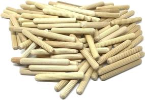 img 2 attached to 🔨 100 Pack of 1/4" x 2" Kiln Dried Wooden Dowel Pins - Fluted, Beveled, and Crafted from Hardwood