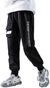 img 4 attached to 👖 Boys' Clothing and Pants - B YCR Uniform Elastic Sweatpant in Black032