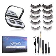 💫 enhance your eyes with glowingwin magnetic eyelashes 7 pairs - natural look, reusable, and complete set with magnetic eyeliner, eyebrow razor, brush, and makeup mirror! logo