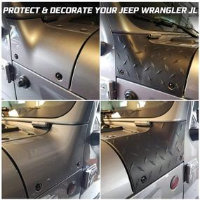 img 1 attached to 🔒 Black Kiwi Master Cowl Body Armor Outer Cowl Covers for 2018-2021 Jeep Wrangler JL and Gladiator JT - Sahara Sport Rubicon, JL JT Exterior Parts & Accessories