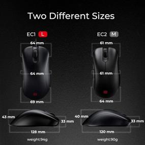 img 2 attached to BenQ Zowie EC1 Ergonomic Gaming Mouse for Esports - Professional Grade Performance, Driverless, FPS Matte Black Non-Slip Coating - Large Size