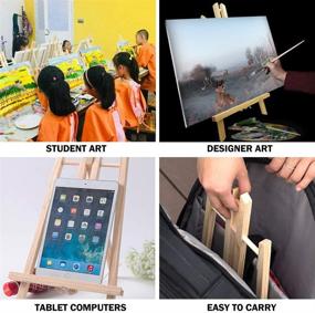 img 2 attached to 🖼️ MoHoLi 14-inch Wood Tabletop Painting Easel with A-Frame Design | Mini Canvas Holder for Display | Sturdy Foldable Easel for Art Projects, Parties, Photos, Gifts | Bulk Set of 2 Easels for Kids and Adults