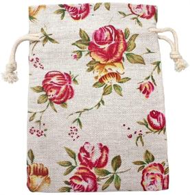 img 3 attached to FASOTY 5.2x3.7 Inch Rose Burlap Bags - 🌹 Perfect for Wedding Favors, Gifts, DIY Crafts, and Valentine's Treats!