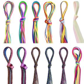 img 4 attached to 💇 Noverlife 88PCS Colorful Hair Strings for Braids - Hair Thread Yarn Braiding Wire Ribbons for Dreadlock Twists - Metallic Hair Tinsel Glitter Strands - Fashion Hair Styling Accessories