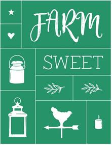 img 4 attached to 🎨 JAJADO Reusable Silk Screen Transfer Stencils Set - Sweet Farm Theme, Self-Adhesive for DIY Home Decor, T-Shirt Printing, Fabric Painting, Crafts, Christmas Decorations