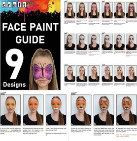 img 1 attached to 🎨 Craft Pro Face Paint - Vegan, Cruelty-Free & Safe for Sensitive Skin. Complete with Guidebook, Applicators, Stencils. Easily Applied & Removed (Water Activated Body Paint)