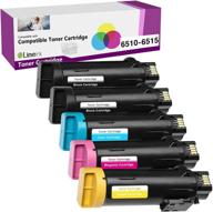 🖨️ limeink 5-pack compatible high-yield laser toner replacement cartridges for xerox phaser 6510 workcentre 6515 printer - new chip (2 black, 1 cyan, 1 magenta, 1 yellow) logo