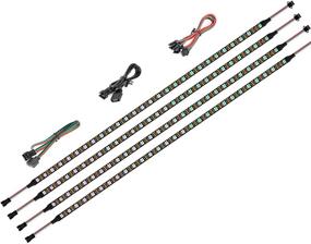 img 4 attached to 💡 BTF-LIGHTING WS2812B RGBIC LED RGB PC Light Strip 4PCs 19in Individually Addressable LED Strip with 5V 3-Pin RGB LED Headers for Asus Aura, Asrock RGB Led, Gigabyte RGB Fusion, and MSI Mystic Light Support