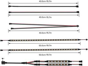 img 1 attached to 💡 BTF-LIGHTING WS2812B RGBIC LED RGB PC Light Strip 4PCs 19in Individually Addressable LED Strip with 5V 3-Pin RGB LED Headers for Asus Aura, Asrock RGB Led, Gigabyte RGB Fusion, and MSI Mystic Light Support