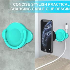 img 1 attached to 📱 Silicone Grip Socket Car Mount Phone Holder Stand with Phone Line Clasp for Collapsible Socket Users, Dashboard, Home, Office, Kitchen, Desk, Wall Compatibility. iPhone Samsung - 2 Pack (Blue)