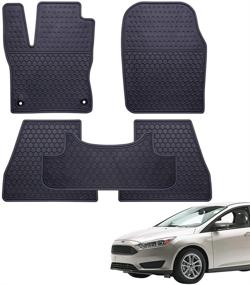 img 3 attached to Ucaskin Car Floor Mats Custom Fit Ford Focus 2013-2018 - Odorless, Washable, Heavy Duty, Anti-Slip, All Weather Protection, Black