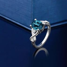 img 1 attached to 💍 Stunning London Blue Topaz Women's Engagement Ring - Gem Stone King 925 Sterling Silver (1.89 Cttw Oval, Birthstone, Sizes 5-9)