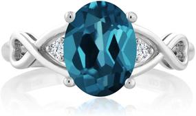 img 3 attached to 💍 Stunning London Blue Topaz Women's Engagement Ring - Gem Stone King 925 Sterling Silver (1.89 Cttw Oval, Birthstone, Sizes 5-9)