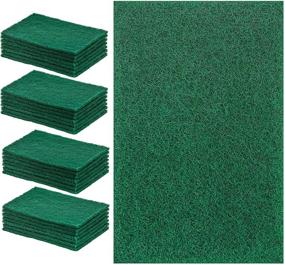 img 4 attached to 28-Pack DecorRack Extra Large Non-Scratch Scouring Pads for Kitchen, Dishes, Bathroom, Household - Heavy Duty Scrubber Sponge Dish Pads in Green