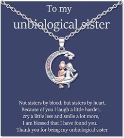 img 4 attached to 👭 Sister Unbiological Sister Necklace: Best Friend Birthday Gifts for Women and Girls by MANVEN