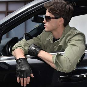 img 3 attached to 🧤 Fioretto Fingerless Goatskin Men's Accessories: Driving Leather Gloves & Mittens