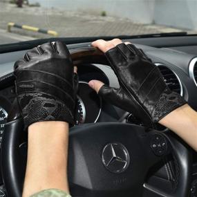 img 2 attached to 🧤 Fioretto Fingerless Goatskin Men's Accessories: Driving Leather Gloves & Mittens