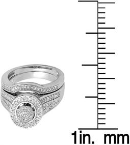 img 2 attached to Dazzlingrock Collection 0.50ct Round Diamond Split Shank Bridal Engagement Ring and Band Set, Sterling Silver - Enhanced SEO