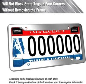 img 2 attached to AOOTF Stainless Steel License Plate Frames - High-Quality Mirror Silver Car Tag Covers with Chrome Screw Caps, 4 Hole 2 Pack Front & Rear Holders for Women/Men, Tire Valve Caps, Rattle Proof Pads