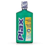 🌿 plax oral rinse mouthwash: daily pre-brushing rinsing solution, soft mint flavor - pack of 12 (24 fl. oz) logo