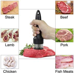 img 1 attached to 🥩 Viktorwan 2 Pack Meat Tenderizer Tool: Professional Kitchen Gadgets for Flavorful and Tender Meat - 20 Stainless Steel Blades, Perfect for BBQ, Marinades, and Maximizing Flavor