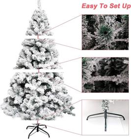 img 2 attached to 🎄 Festive Flocked Christmas Tree 6ft: White Artificial Xmas Tree with Metal Stand - Perfect for Holiday Decorations!