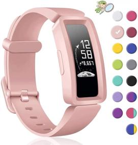 img 3 attached to 🌈 Veezoom Браслеты Fitbit Ace 2 для детей 6+: Красочные силиконовые водонепроницаемые браслеты для Fitbit Inspire HR & Ace 2 для мальчиков и девочек - Спортивные и прочные аксессуары для запястья