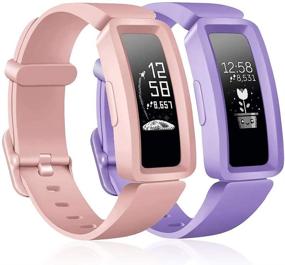 img 4 attached to 🌈 Veezoom Браслеты Fitbit Ace 2 для детей 6+: Красочные силиконовые водонепроницаемые браслеты для Fitbit Inspire HR & Ace 2 для мальчиков и девочек - Спортивные и прочные аксессуары для запястья