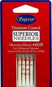 img 1 attached to High-Quality Superior Threads - Titanium Coated Microtex Sharp Needles, Size 60/8 - Ideal for Quilting, Applique, and Sewing Projects - Pack of 5