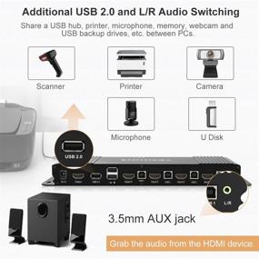 img 2 attached to 🔁 TESmart HDMI KVM Switcher - 4K @ 60Hz UHD Support with USB 2.0 - 2 KVM Cables Included