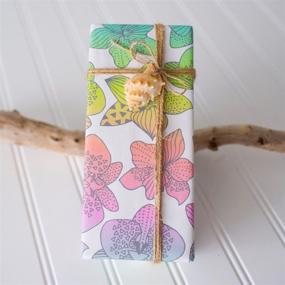 img 1 attached to 🌴 Tropical Banana Leaves/Rainbow Orchids Wrapping Paper - 3 Sheets, Double-Sided & Eco-Friendly Gift Wrap