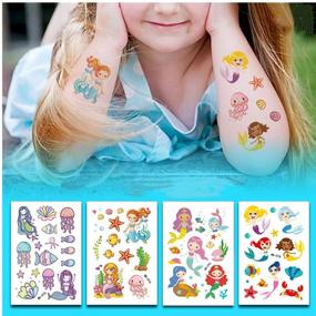 img 3 attached to 🎉 BUVE 240+ Temporary Tattoos for Kids - Design Kid Party Favors Face Tattoos Pirate Shark Mermaids Spaceships Summer Tropical Body Sticker for Boys Girls - 20 Sheets