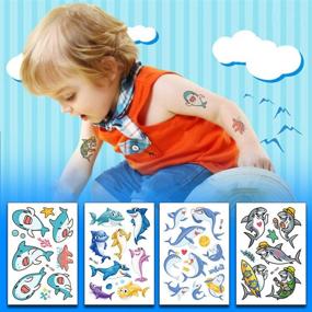 img 2 attached to 🎉 BUVE 240+ Temporary Tattoos for Kids - Design Kid Party Favors Face Tattoos Pirate Shark Mermaids Spaceships Summer Tropical Body Sticker for Boys Girls - 20 Sheets