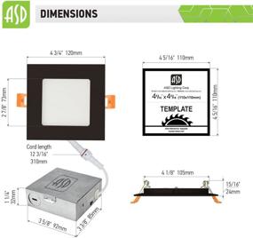 img 2 attached to 💡 ASD Ultra Thin Square LED Recessed Lighting 4 Inch: Sleek and Efficient Illumination Solution