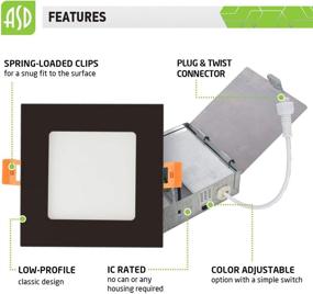 img 1 attached to 💡 ASD Ultra Thin Square LED Recessed Lighting 4 Inch: Sleek and Efficient Illumination Solution