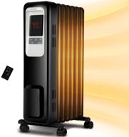 🔥 kopbeau 1500w oil filled radiator space heater: digital thermostat, 24 hrs timer & remote, portable indoor heater for full room logo