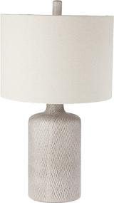 img 4 attached to 💡 Modern Ceramic Table Lamp by Signature Design Ashley - 25" Height, Natural Stone Finish