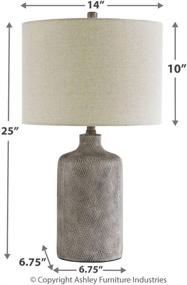 img 2 attached to 💡 Modern Ceramic Table Lamp by Signature Design Ashley - 25" Height, Natural Stone Finish
